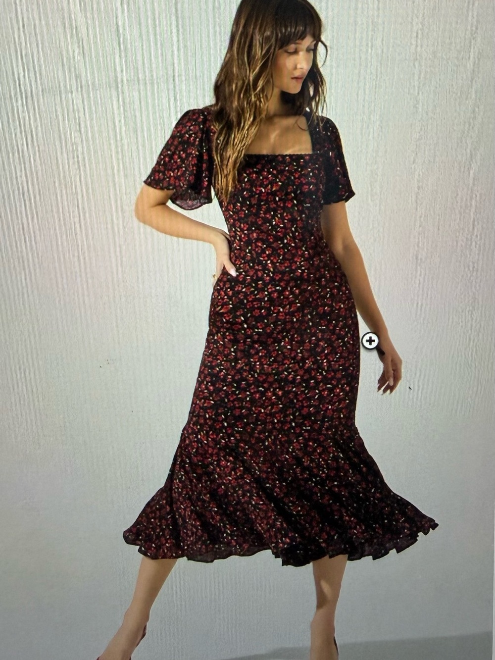 ASTR the Label Sara Floral Lace in Black and Red